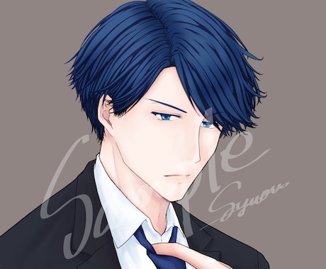 雰囲気のある男性SNSアイコン制作します 落ち着いた雰囲気・中性的な男性キャラクターが得意です イメージ1