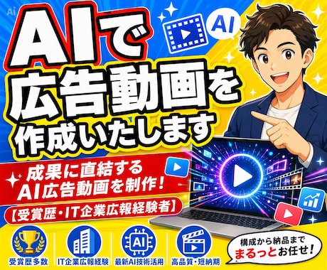 AIで広告動画を作成いたします YouTube1万人超え現役AIクリエーターの動画制作 イメージ1