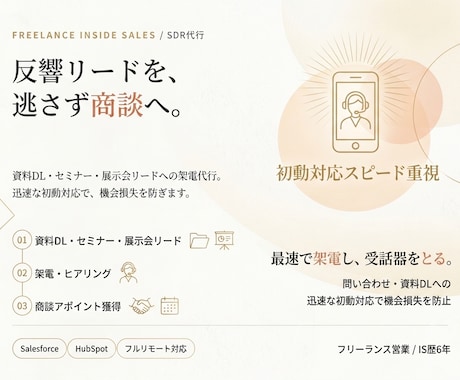 ハウスリストへ架電しアポ獲得します 資料DL・セミナー・展示会リード等へ架電します イメージ1