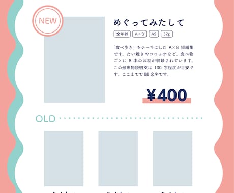 同人デザイン●お品書きを制作いたします 頒布物をもっと魅力的に！ポスターにもご利用いただけます◎ イメージ2