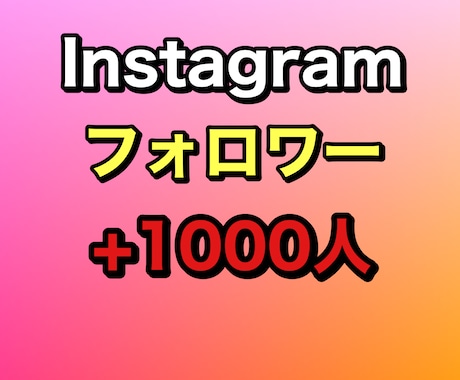 インスタグラムのフォロワーを1000人増やします 見栄えの良いアカウントにする事ができます イメージ1