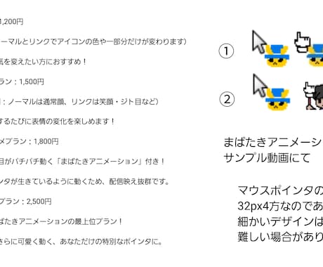 あなた専用マウスポインタつくります ノーマルポインターとリンクポインターお手軽2種セットです イメージ2