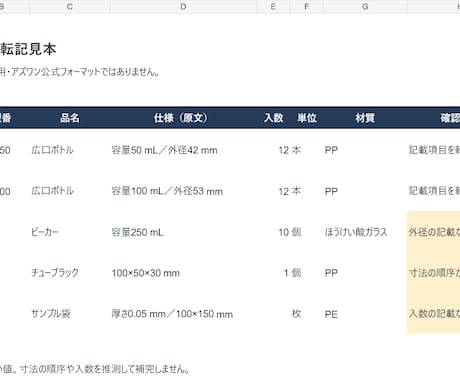 商品資料を指定Excelへ転記・照合します イメージ1