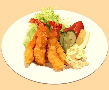 料理の写真を基に絵画風のイラストにします 料理をイラストにすると美味しそうに見えます イメージ2