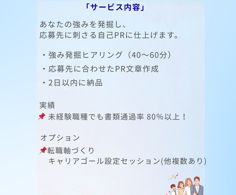 40～50代の転職、職務経歴書作成サポートします 4業界転職10職種のキャリア×人事経験で強み自己PRを言語化 イメージ2
