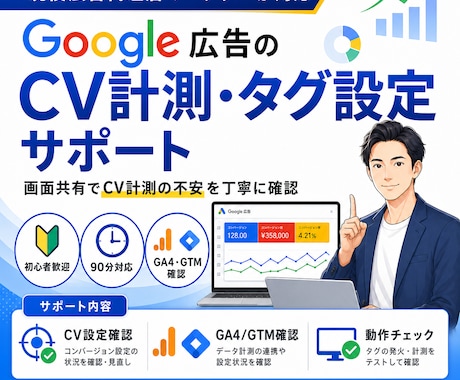 Google広告のCV計測・タグ設定を支援します イメージ1