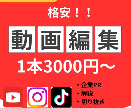 SNSショート動画作成承ります 動画編集3000〜イメージに合った編集をいたします！ イメージ1