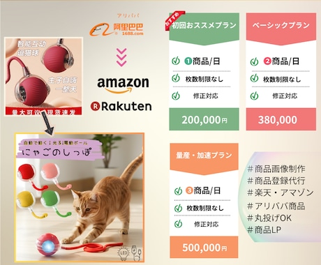 ベーシックプラン★1688商品画像をリメイクします アリババ商品LPを“売れる日本向けLP”へ作成し放題プラン！ イメージ2