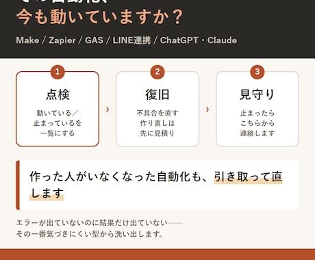 GAS・マクロ・Makeが動かない、直します 作った人がいなくなった自動化も見ます。まず点検から。 イメージ1