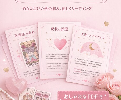 あの人の本音と今後の展開を鑑定書でお届けします タロットカードを用いて貴方の悩みに寄り添います イメージ1