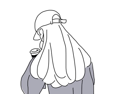 手描きのマジックペン風シンプル線画アイコン描きます 小物,カラー,肩下,名前入りの内組み合わせ4点まで無料♪ イメージ2
