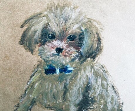原画配送付き☆犬の絵を描きます あたたかみのあるクレパスで大切なわんちゃんの絵を描きます。 イメージ1