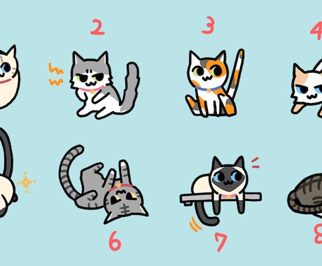 シンプル可愛い！モノクロ猫イラスト描きます ペットイラスト・おうちの猫ちゃんをSNSアイコンなどに イメージ2