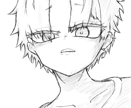 モノクロでかっこいい、かわいいイラスト描きます 何でも要望に応えます　全身や色塗りのオプションもあります イメージ2
