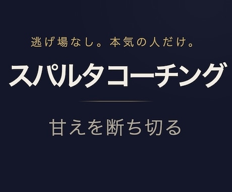 スパルタのコーチングを行います コーチングを受けても変わりたいのになかなか変われない方へ イメージ1