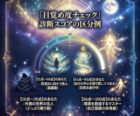 目覚めの度合いをチェック！あなたとお金でわかります 外側の世界に振り回されてない？お金と心の現在地を診断 イメージ2
