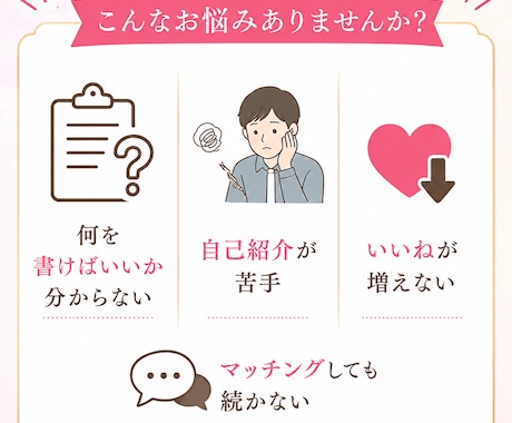 男性限定！女性に選ばれる婚活プロフィール添削します いいねが増える！女性が会いたくなる自己紹介を作成！ イメージ2
