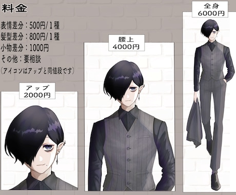 イメージ通りの立ち絵・アイコン描きます TRPG用の立ち絵やSNS、LINEなどのアイコン描きます イメージ2