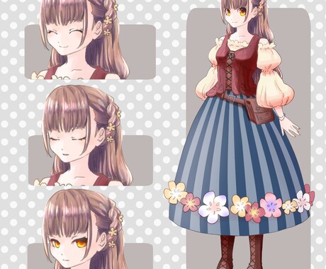 差分ありのキャラクター立ち絵を描かせていただきます 表情、ポーズ等をパーツ毎にレイヤー分けして使いやすくお届け！ イメージ2
