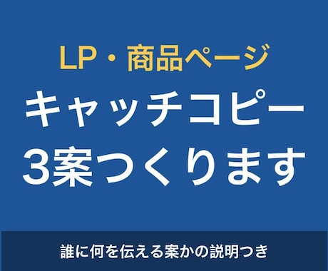 LP・商品ページのキャッチコピーを3案作ります イメージ1