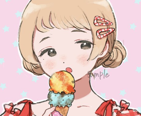 お試し価格 小物や背景含むアイコン描きます かわいらしいイラストが欲しい方へ イメージ1