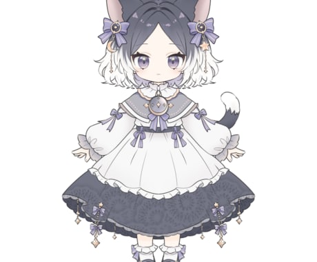 ゆめかわSDキャラ販売します 猫モチーフのゴシックロリータな女の子です。 イメージ2