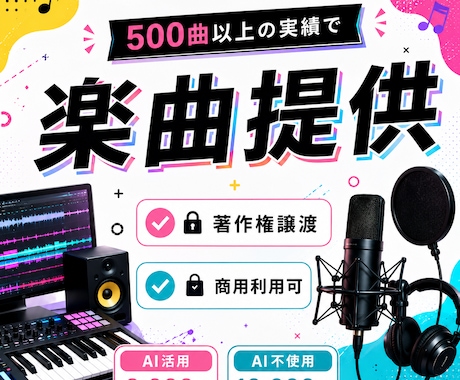 500曲以上の実績でオリジナル楽曲を制作します イメージ1