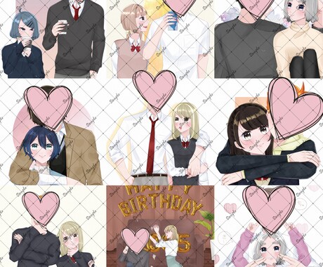 アイコン、夢絵お描きします HL、GL、BL全て対応可能です イメージ1