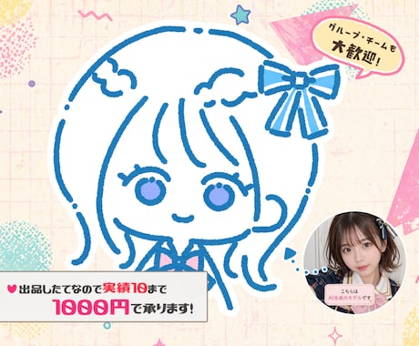 80年代レトロ似顔絵描きます 現在実績10まで一人1000円で承っております！ イメージ1