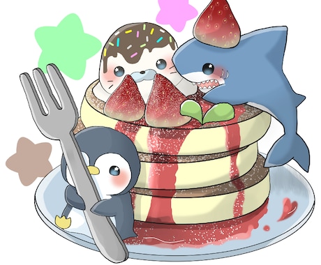 ゆる可愛い動物のイラスト描きます ゆるふわな動物を描きます。プレゼントやグッズ制作等に使用可 イメージ2