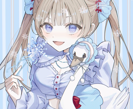 かわいいイラストお描きします 歌ってみたや各種SNS用などの一枚絵お描きします！ イメージ1