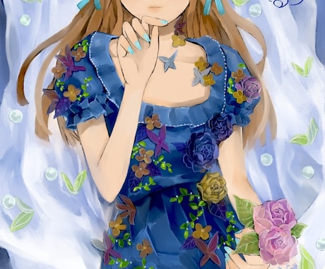 お見積り◎個性的な歌ってみた動画等サムネ描きます アンニュイ、清楚、躍動感、悲壮感など唯一無二の男女が得意です イメージ2