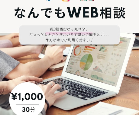 WEBで困った時のちょっとした相談乗ります 30分1,000円ピンポイントで相談できるお手軽WEB相談室 イメージ1