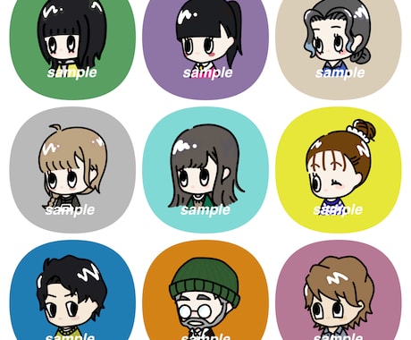 アイコンにお勧めのかわいいイラスト描きます SNSアイコンに使える特徴的でかわいい似顔絵を描きます！ イメージ2