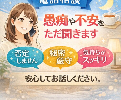 否定しません｜愚痴・不安・弱音をただ聞きます アドバイス不要OK｜今の気持ちを、そのまま話してください イメージ1