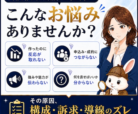 ポン出しAI画像・LPの改善点を診断します AIで生成した画像が成果にならない・診断形式で見える化します イメージ2