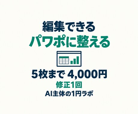 AIで作った資料を、編集できるパワポに整えます イメージ1