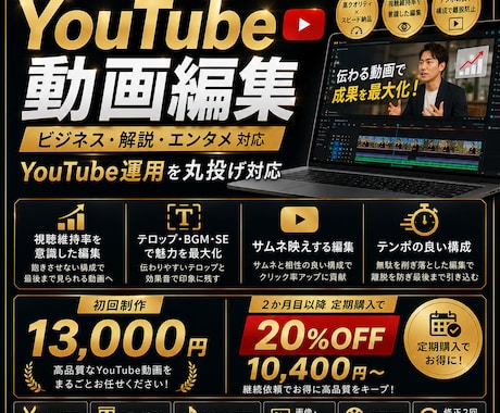 丸投げ対応_ YouTube動画を編集します ビジネス・解説・バラエティまで幅広く対応 イメージ1