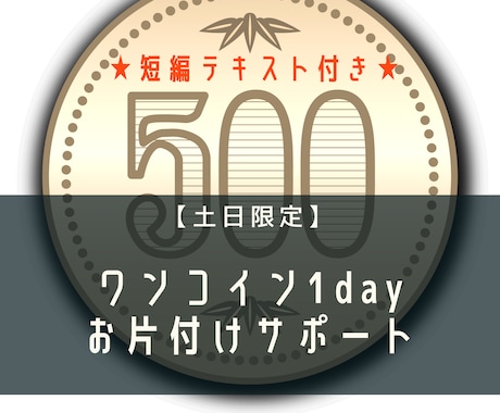 お試しワンコイン1dayで片付けサポートします 【土日限定＊テキスト付き！】片付け方が分からないあなたに！ イメージ1