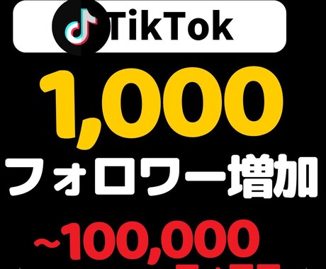 TikTokフォロワー✨＋1,000人✨増加します 高品質フォロワー！！1000人増やします イメージ1