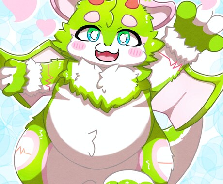 ケモノ、ドラゴンイラストを描きます ゆるくてかわいいデフォルメ調のイラストを描きます イメージ2