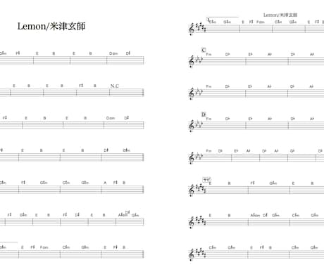 コード譜、メロディ譜作成します 耳コピでコード譜やメロディ譜作成します。移調も賜れます。 イメージ1