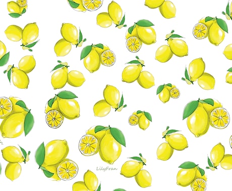 テキスタイル販売します 爽やかな水彩系の檸檬柄テキスタイル イメージ1