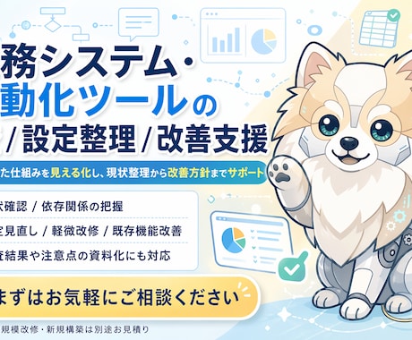 自動化ツールや業務連携システムの調査を支援します kintone・RPA等の調査・整理・改善を支援します イメージ1