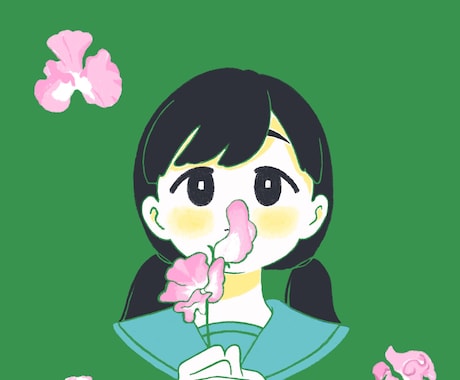 花×女の子のイラストを描きます お好きな花で、世界に一つだけのイラストを イメージ2