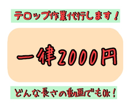 どんな長さの動画でも2000円でテロップいれます イメージ1