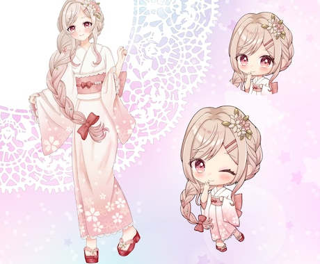 可愛いキャラクターデザイン&立ち絵をお描きます 商用OK◎Vtuber、イリアム、ゲームの配信等に♡ イメージ2