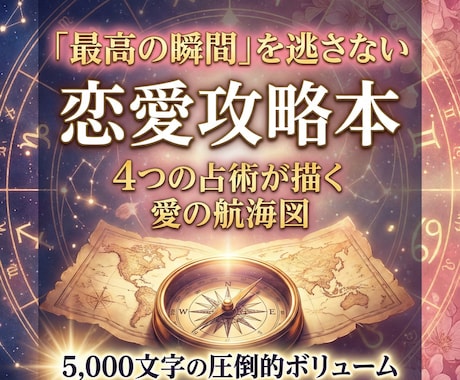 最高の瞬間を逃さない！あなたの恋愛攻略本を作ります チャンスを逃さない。4つの占術が描く、あなただけの愛の航海図 イメージ1