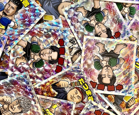 格闘家に大人気！ビックリマン風イラスト描きます シールまで作成しております！あなただけのオリジナルイラスト イメージ1