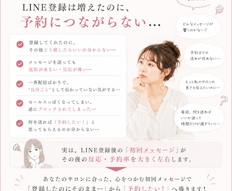 予約につながるLINE初回発信文章作成します 登録後の“放置LINE”を改善しませんか？ イメージ2